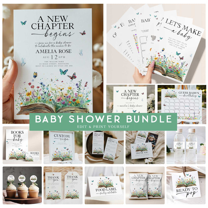 A New Chapter Begins Storybook Baby Shower Bundle