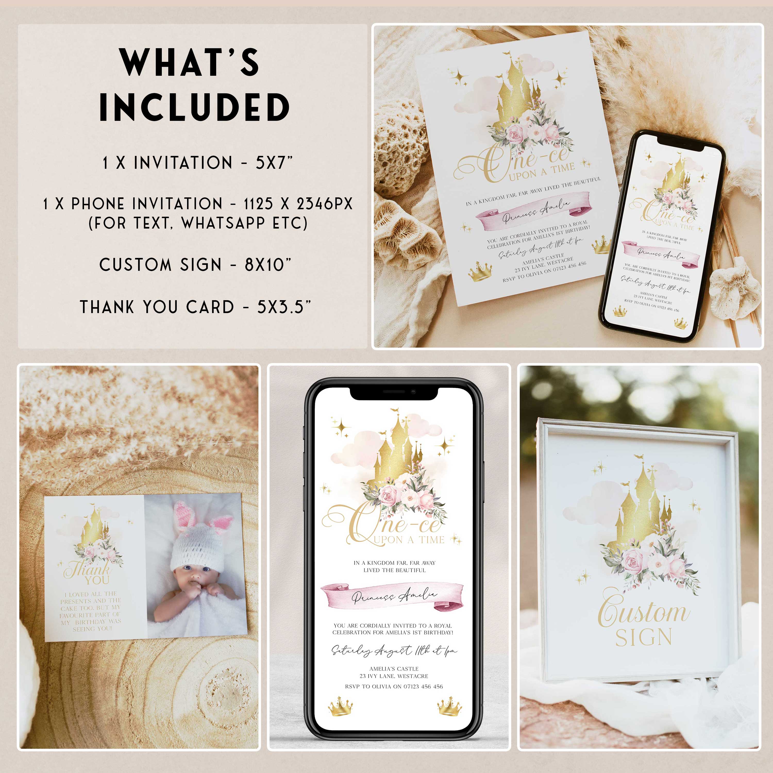 Once Upon A Time First Birthday Party Bundle – OhHappyPrintables