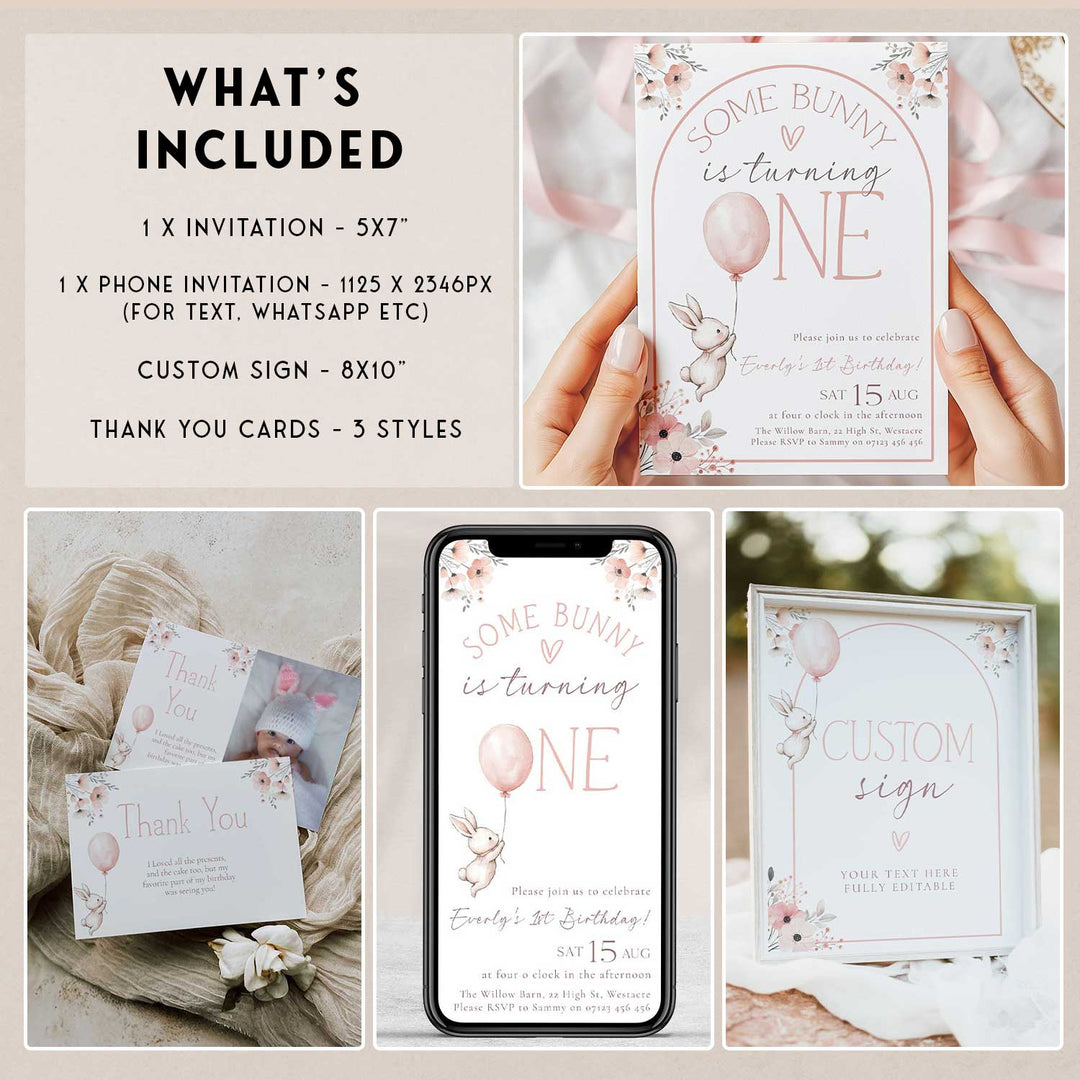 Some Bunny Is One Birthday Party Bundle