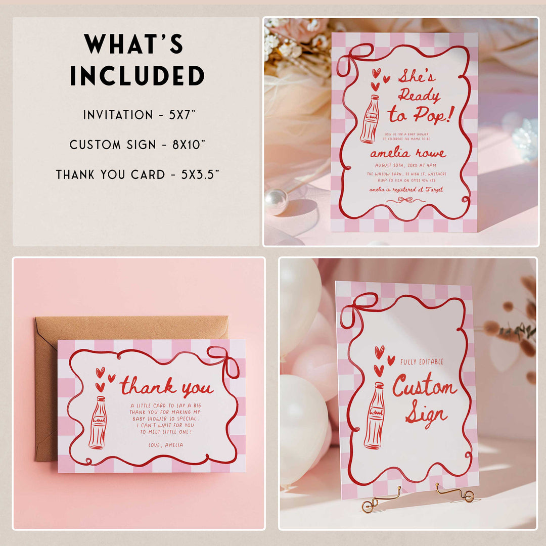 Pink Soda Ready To Pop Baby Shower Bundle