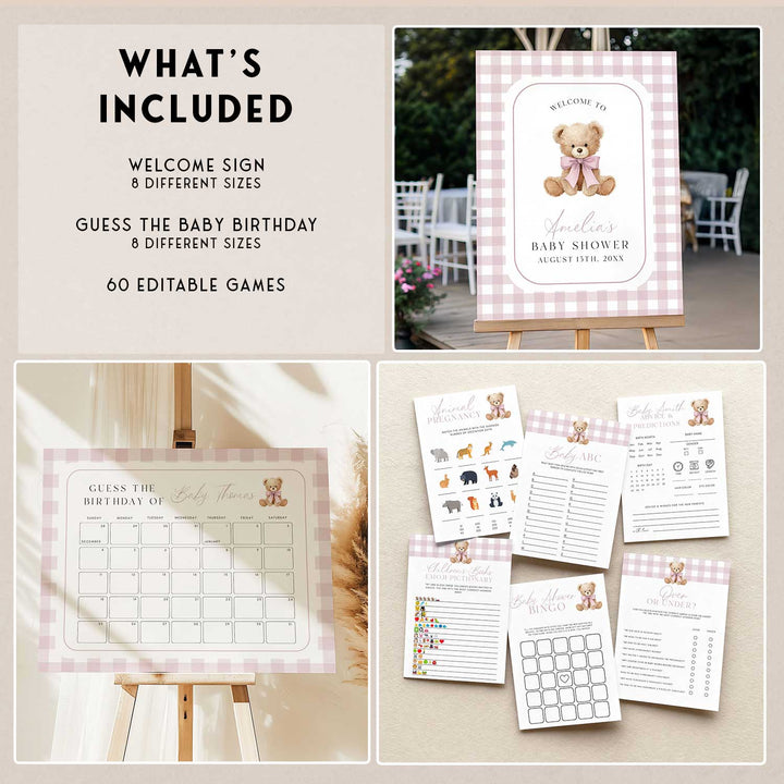 Pink Bearly Wait Baby Shower Bundle