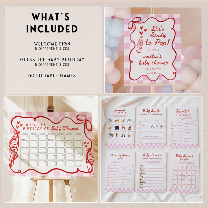 Pink Soda Ready To Pop Baby Shower Bundle