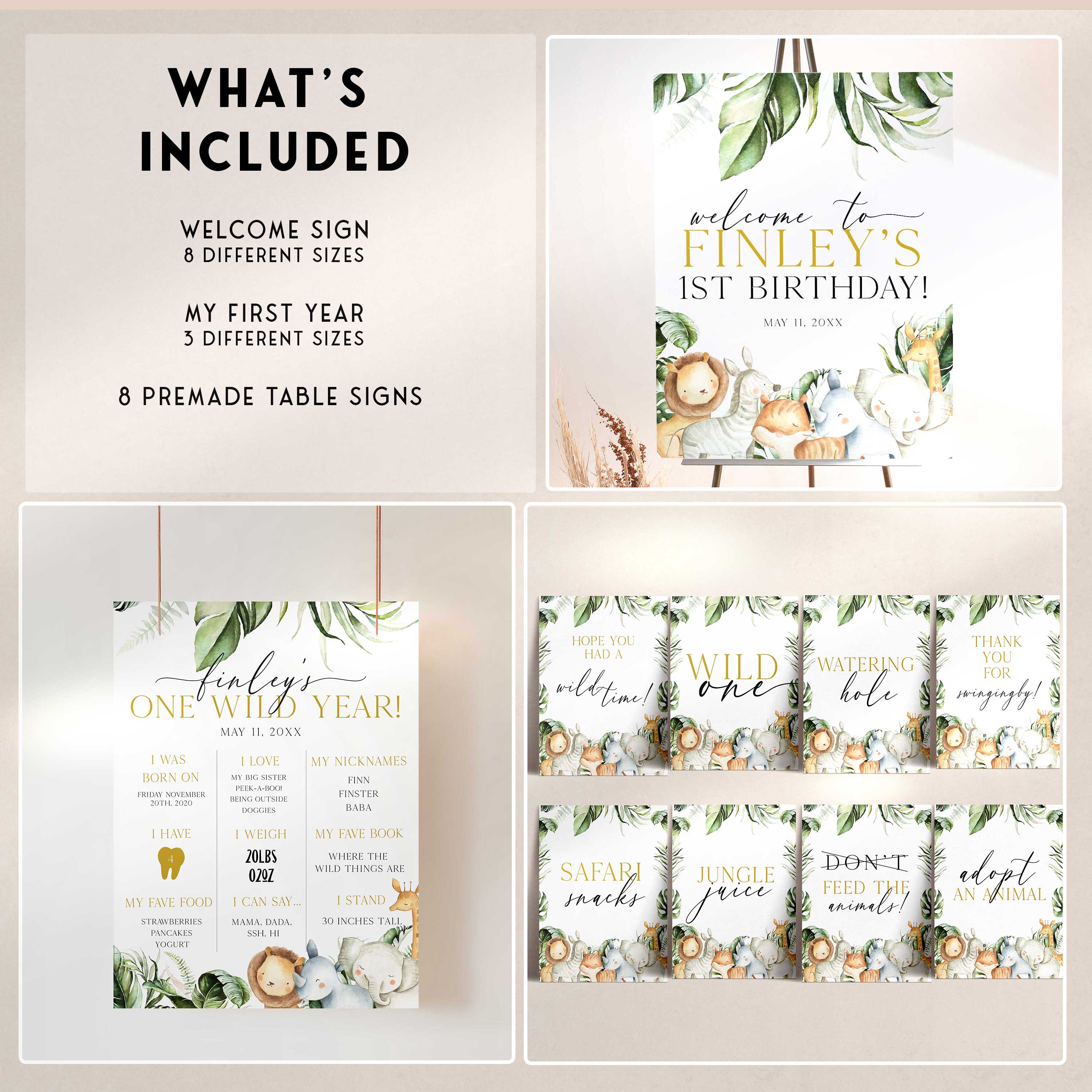 WILD ONE First Birthday Party Bundle – OhHappyPrintables