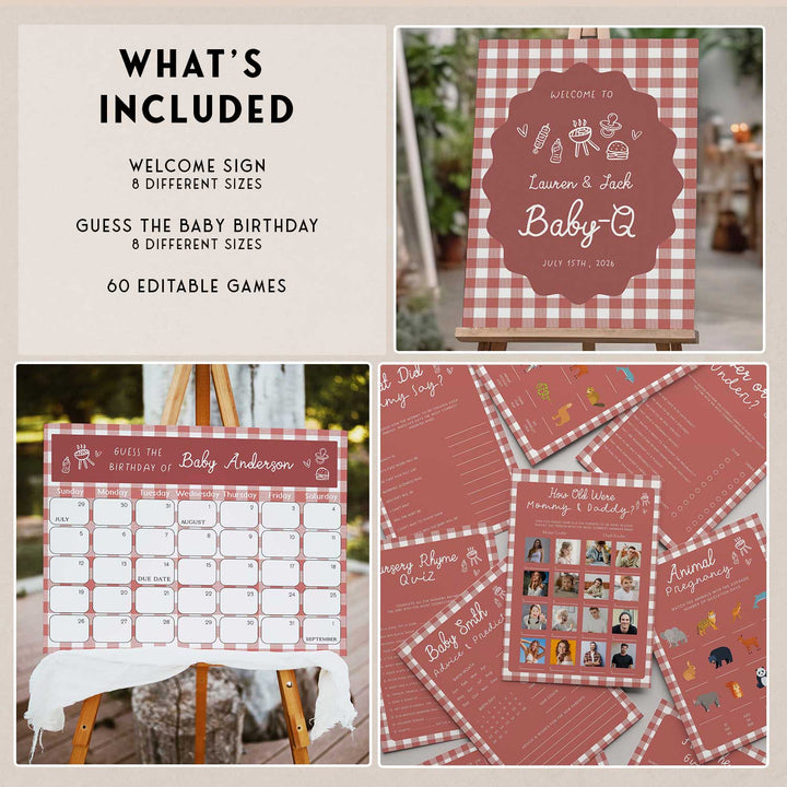 Baby-Q Gingham Baby Shower Bundle