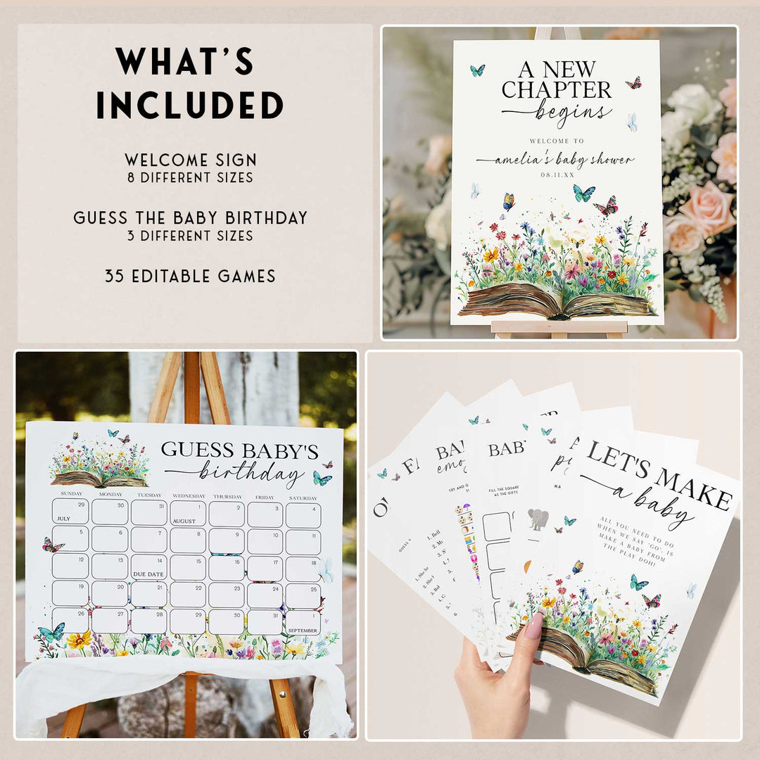 A New Chapter Begins Storybook Baby Shower Bundle