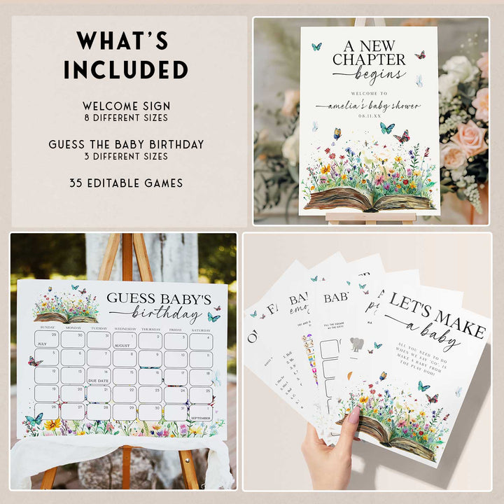 A New Chapter Begins Storybook Baby Shower Bundle