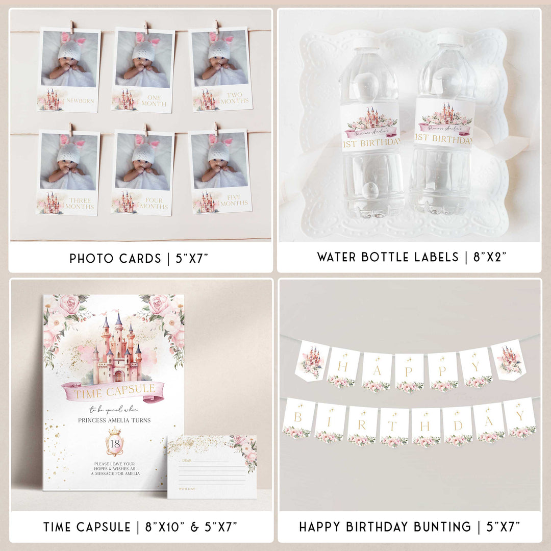 Princess Castle First Birthday Party Bundle