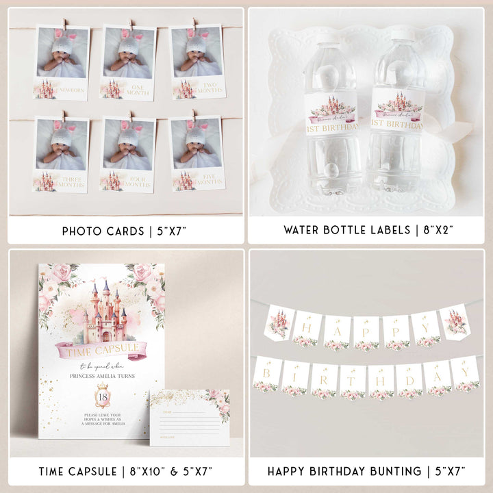 Princess Castle First Birthday Party Bundle