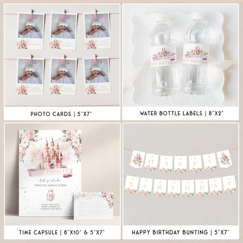 Princess Castle First Birthday Party Bundle