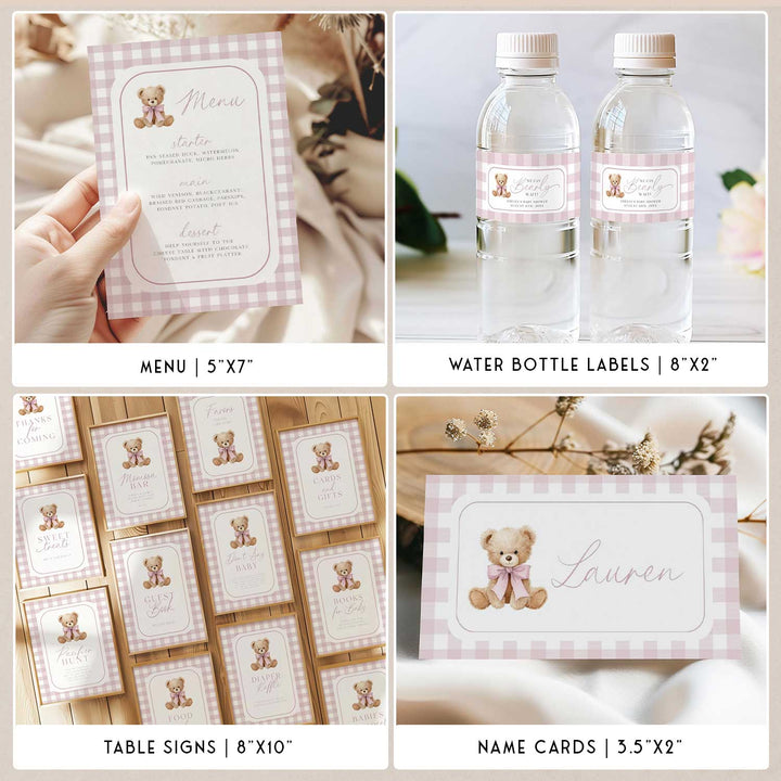Pink Bearly Wait Baby Shower Bundle