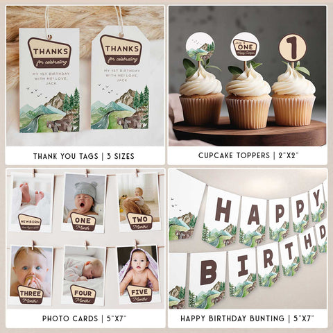 One Happy Camper Birthday Bundle Watercolor
