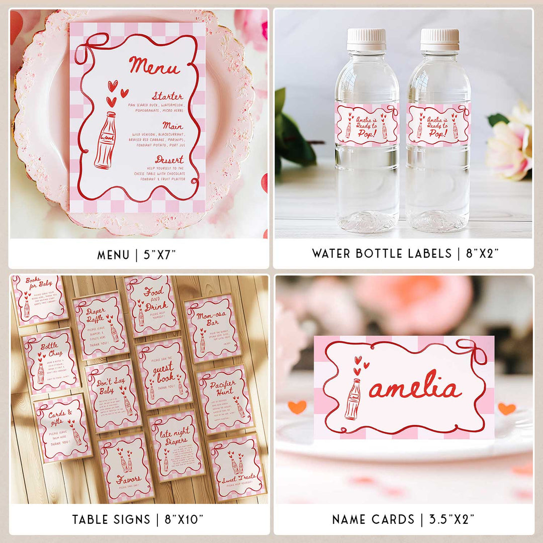 Pink Soda Ready To Pop Baby Shower Bundle