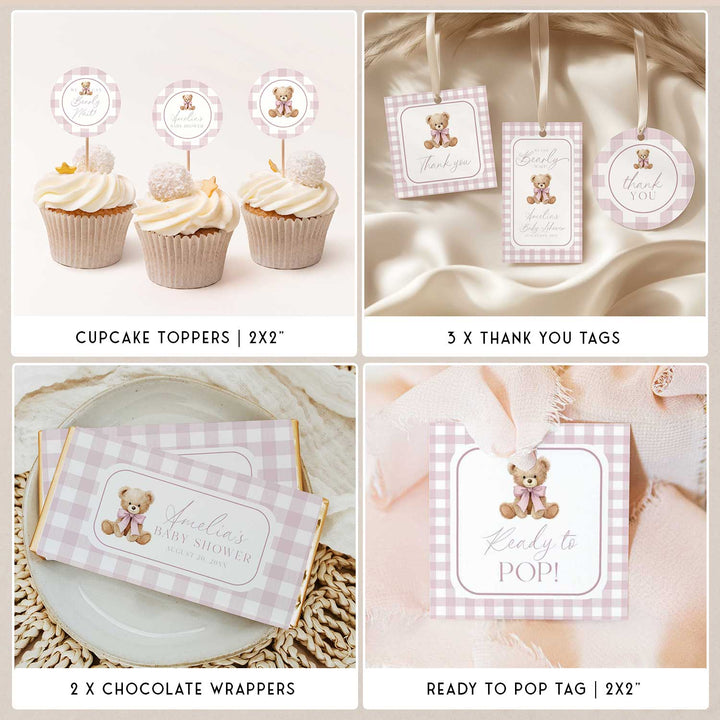 Pink Bearly Wait Baby Shower Bundle