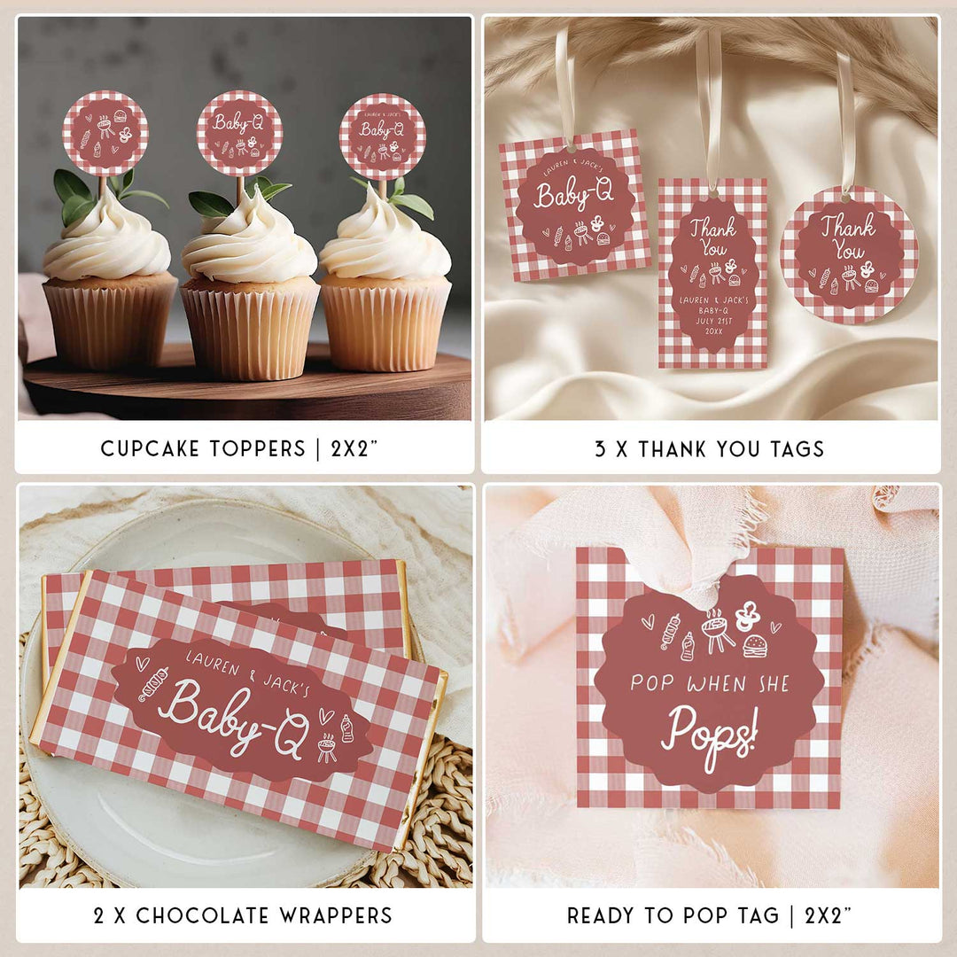 Baby-Q Gingham Baby Shower Bundle