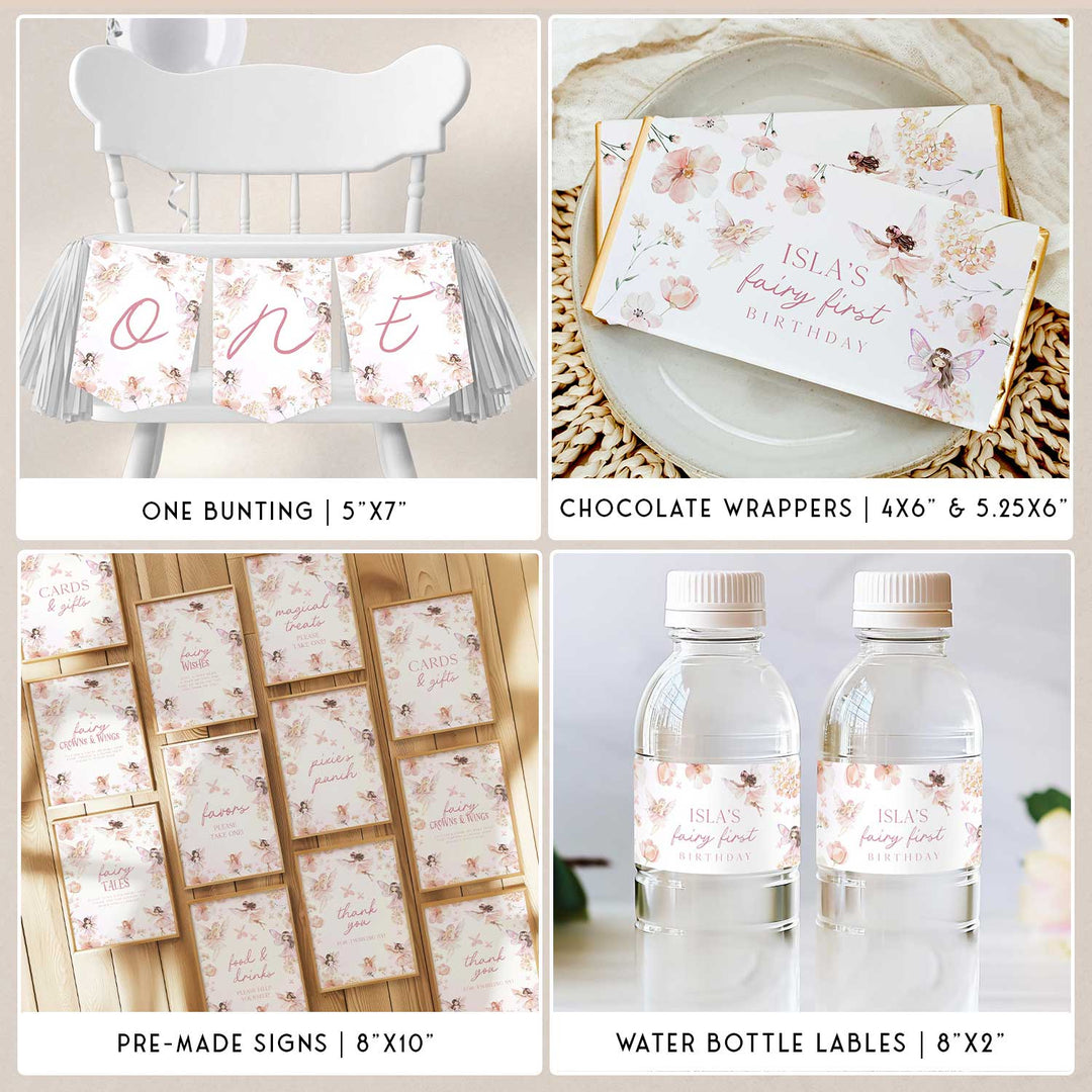 Fairy First Birthday Party Bundle