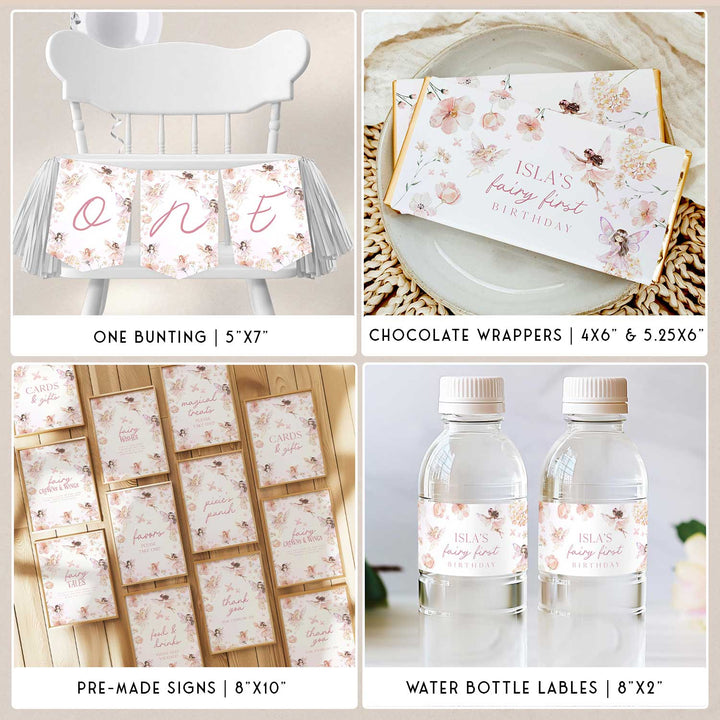 Fairy First Birthday Party Bundle