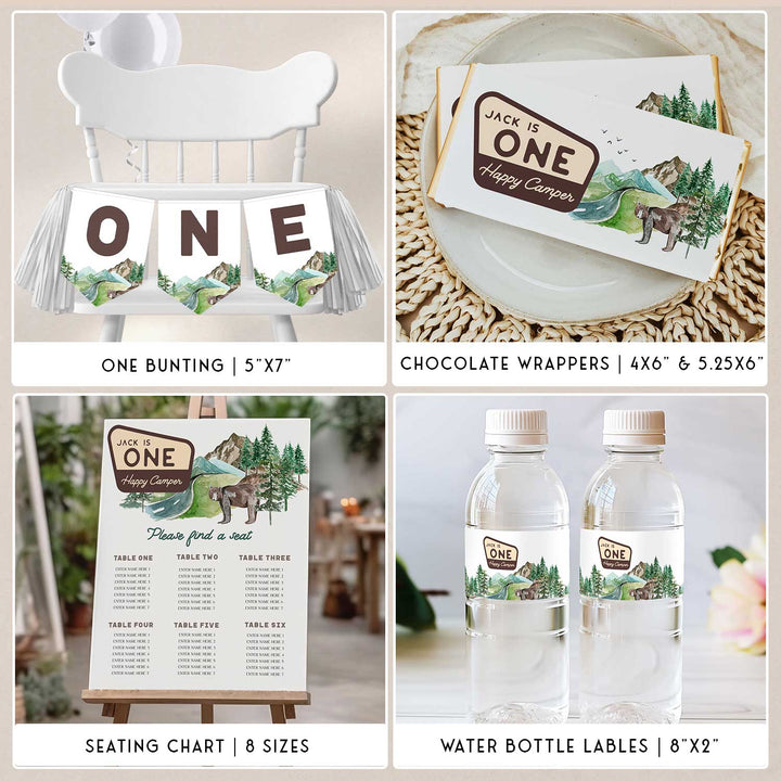 One Happy Camper Birthday Bundle Watercolor