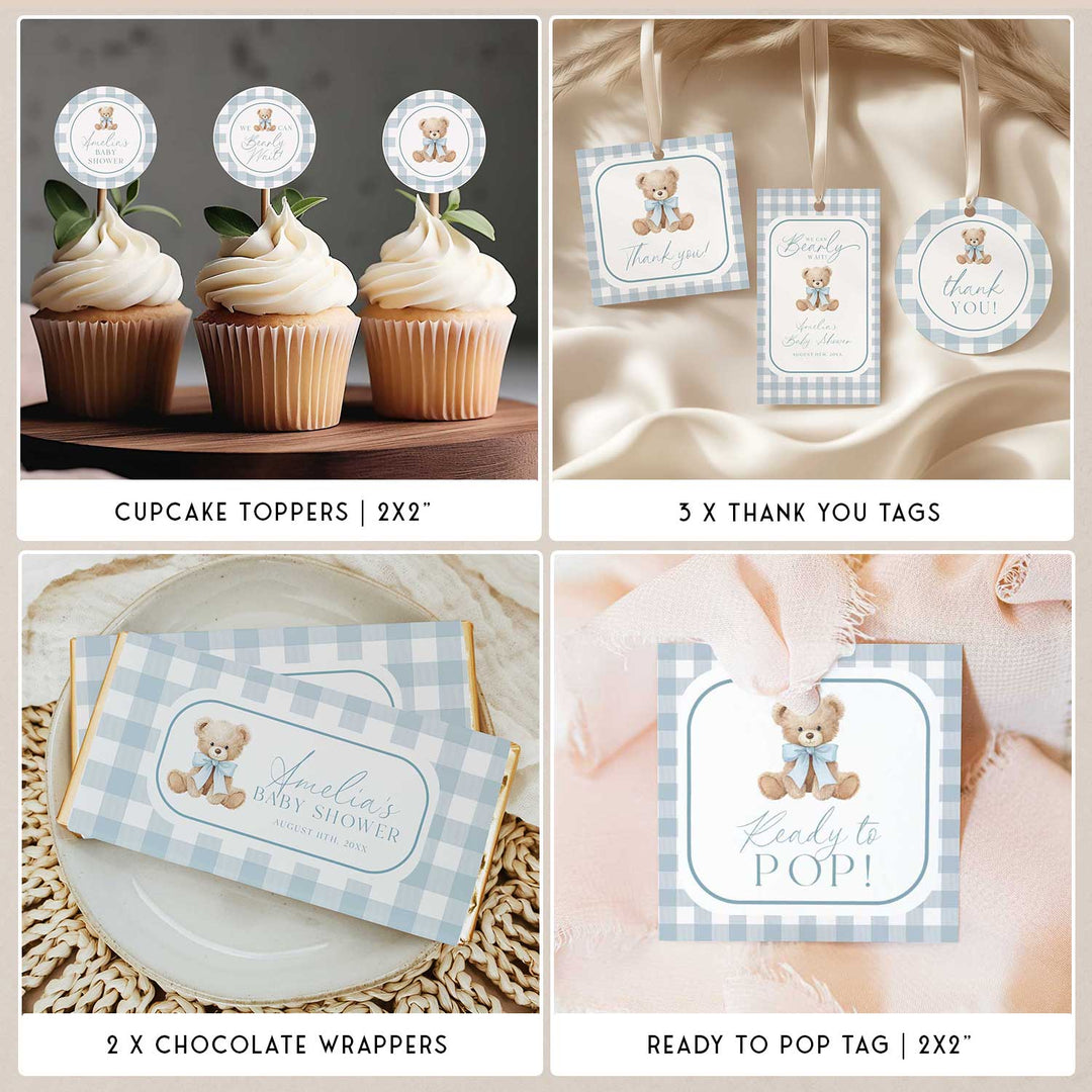 Blue Bearly Wait Baby Shower Bundle