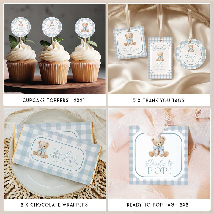 Blue Bearly Wait Baby Shower Bundle