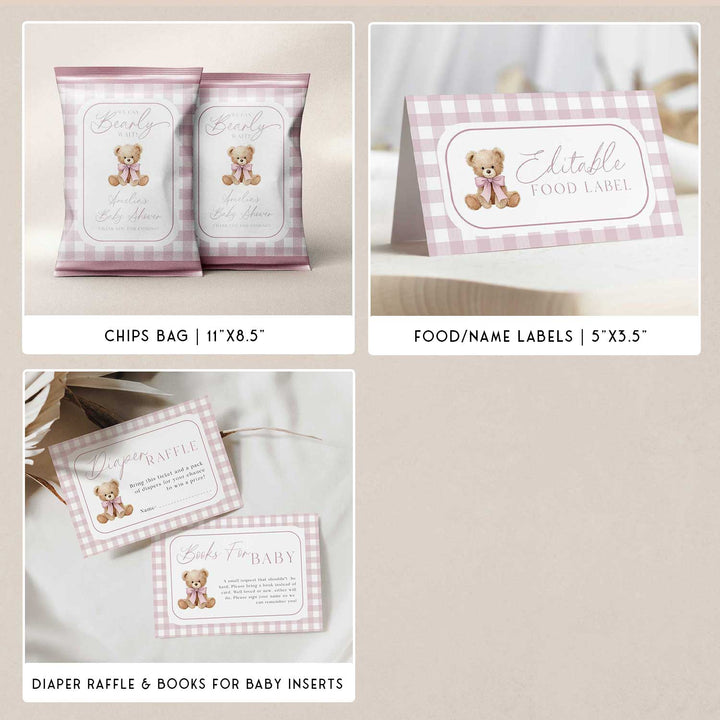 Pink Bearly Wait Baby Shower Bundle