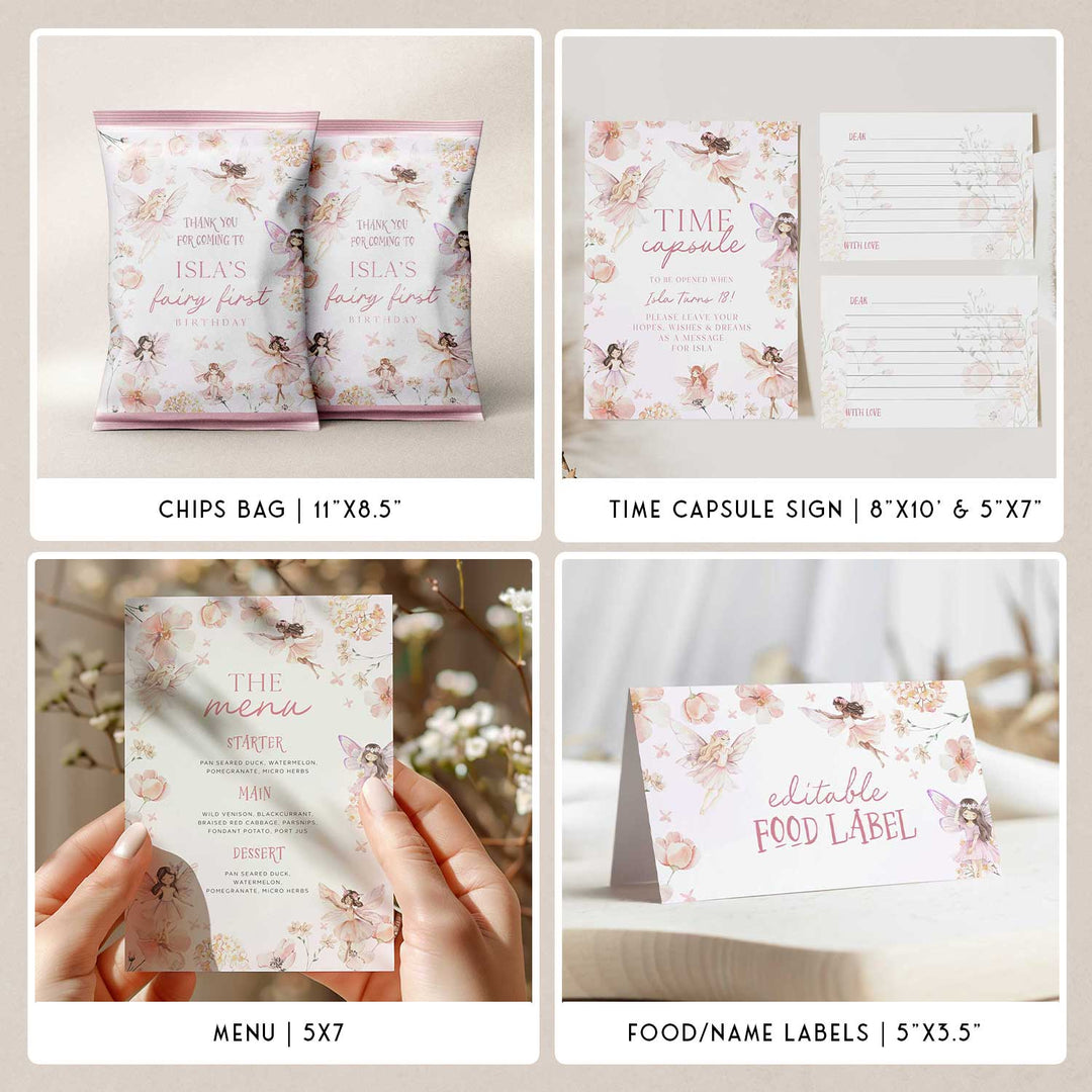 Fairy First Birthday Party Bundle