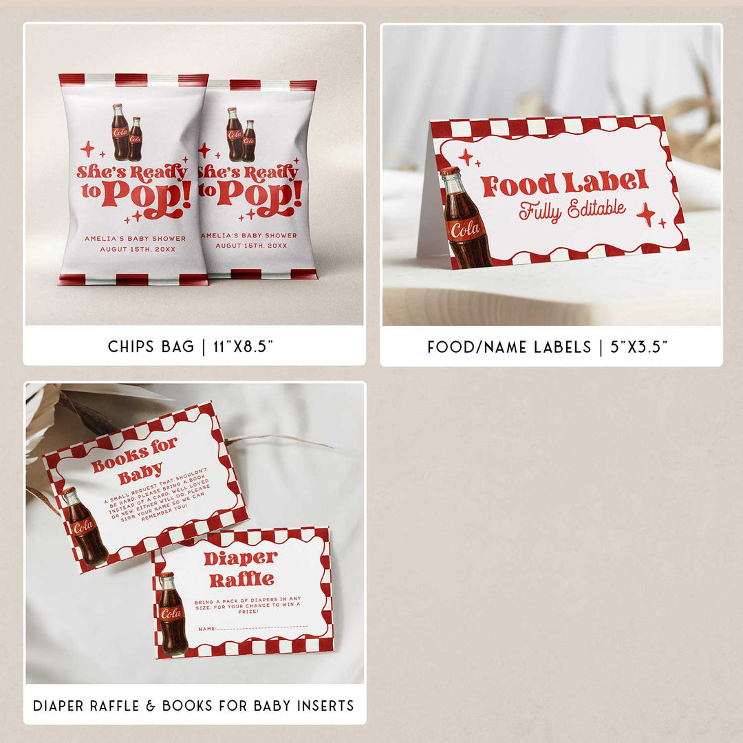 Retro Soda Ready To Pop Baby Shower Bundle