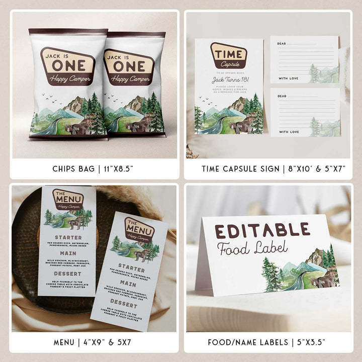 One Happy Camper Birthday Bundle Watercolor