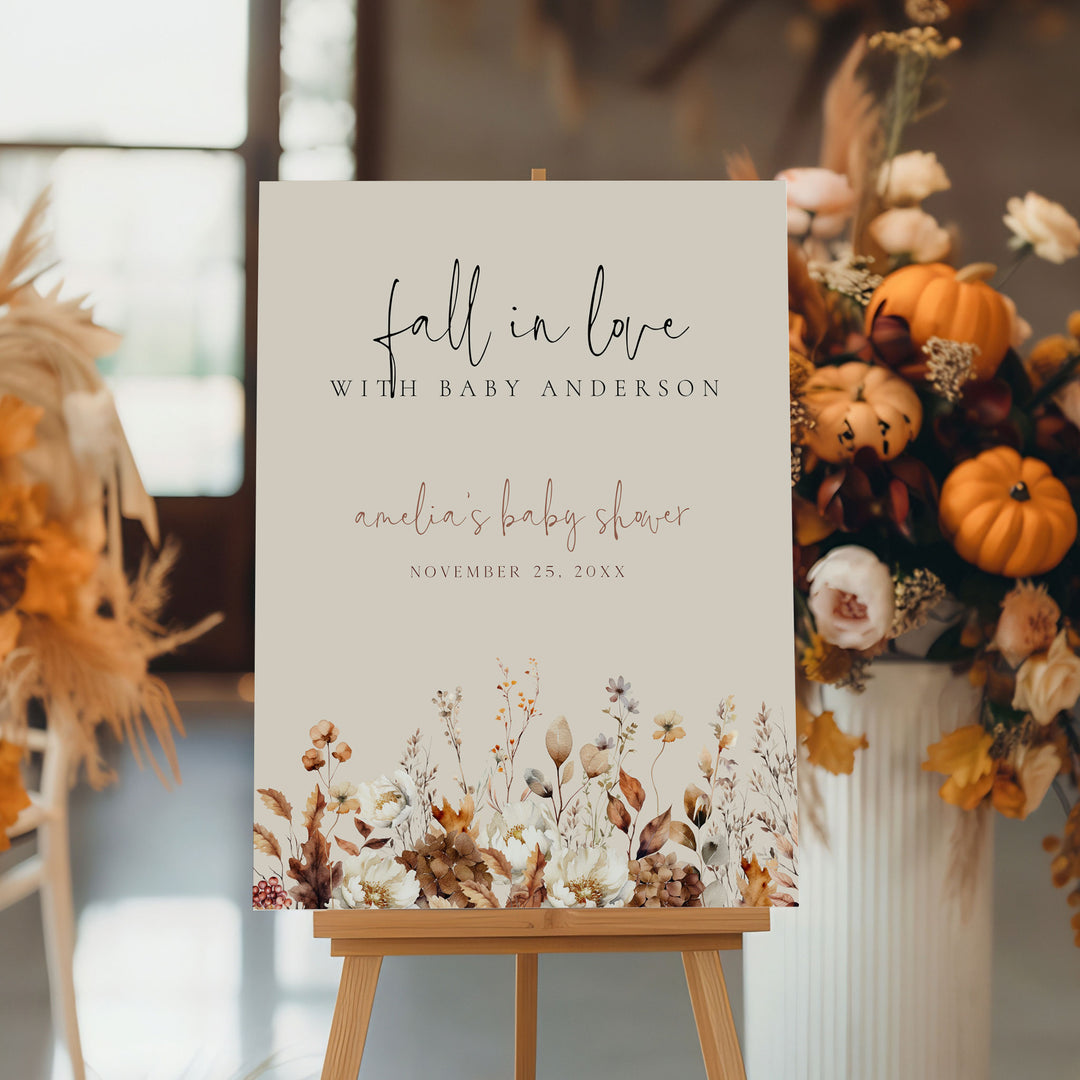Fall In Love Baby Shower Welcome Sign
