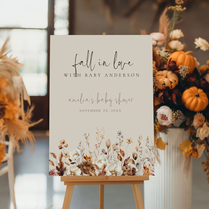 Fall In Love Baby Shower Welcome Sign