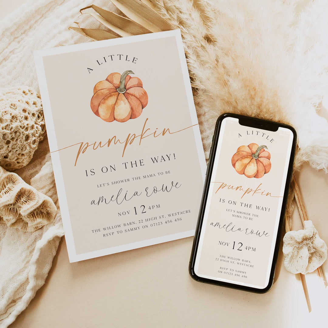 Modern Pumpkin Baby Shower Invitation