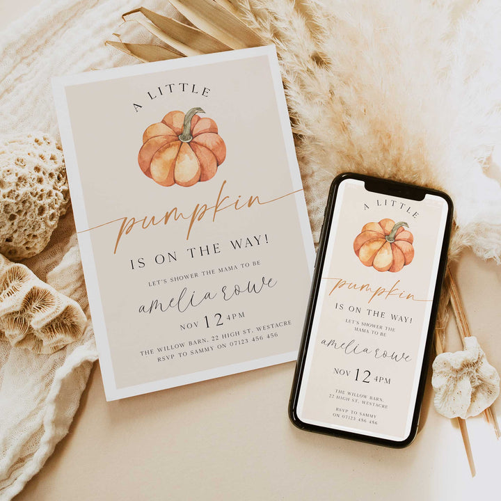 Modern Pumpkin Baby Shower Invitation