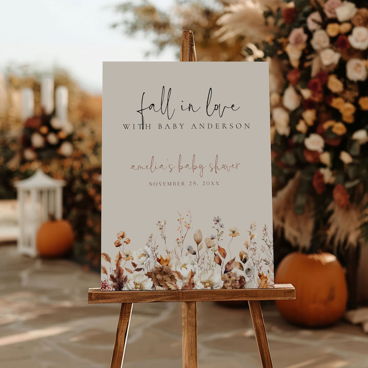 Fall In Love Baby Shower Welcome Sign