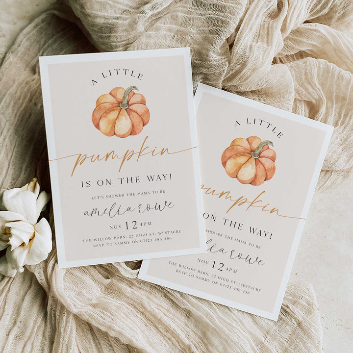 Modern Pumpkin Baby Shower Invitation