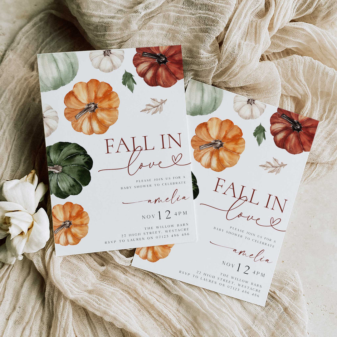 Fall In Love Baby Shower Invitation