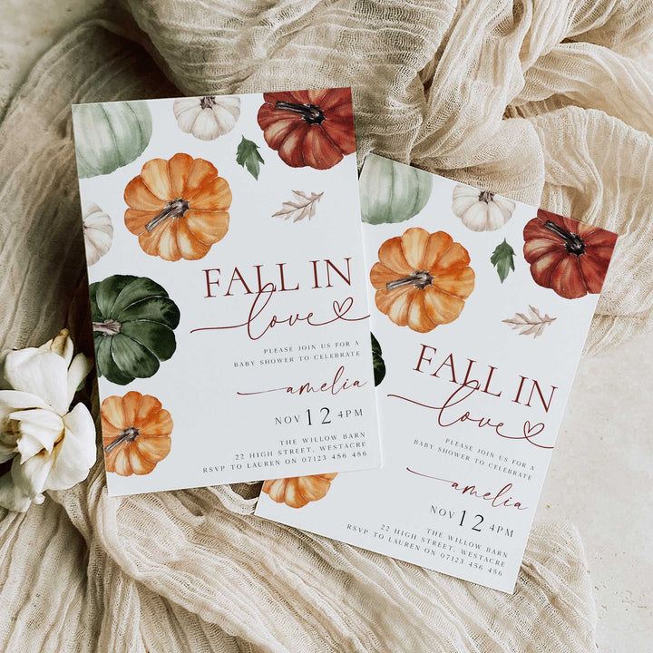 Fall In Love Baby Shower Invitation