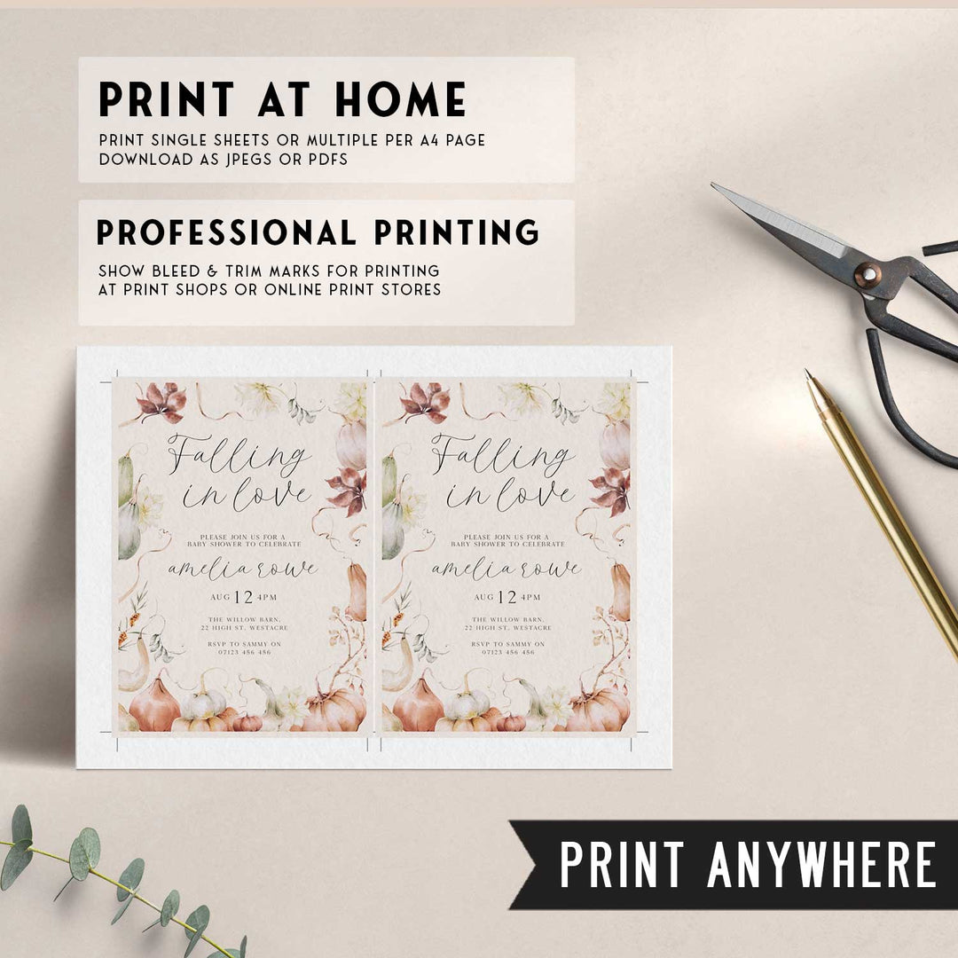 Fall In Love Baby Shower Invitation