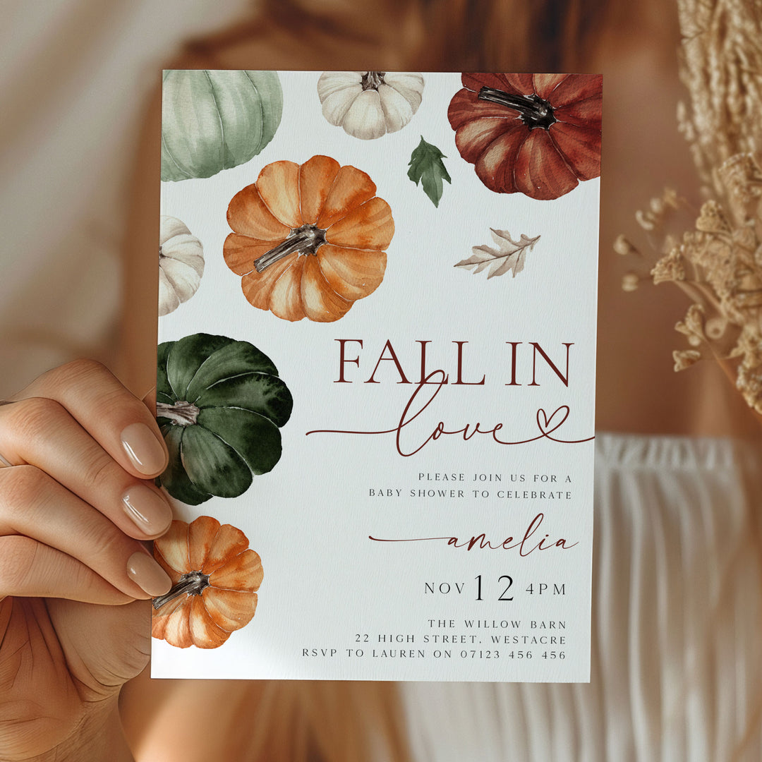 Fall In Love Baby Shower Invitation