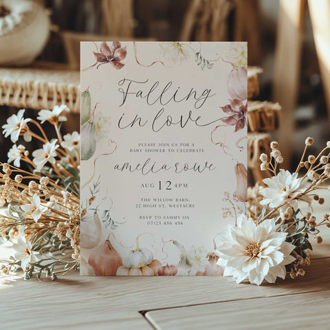 Fall In Love Baby Shower Invitation