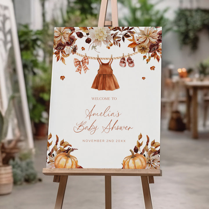 Fall In Love Clothesline Baby Shower Welcome Sign