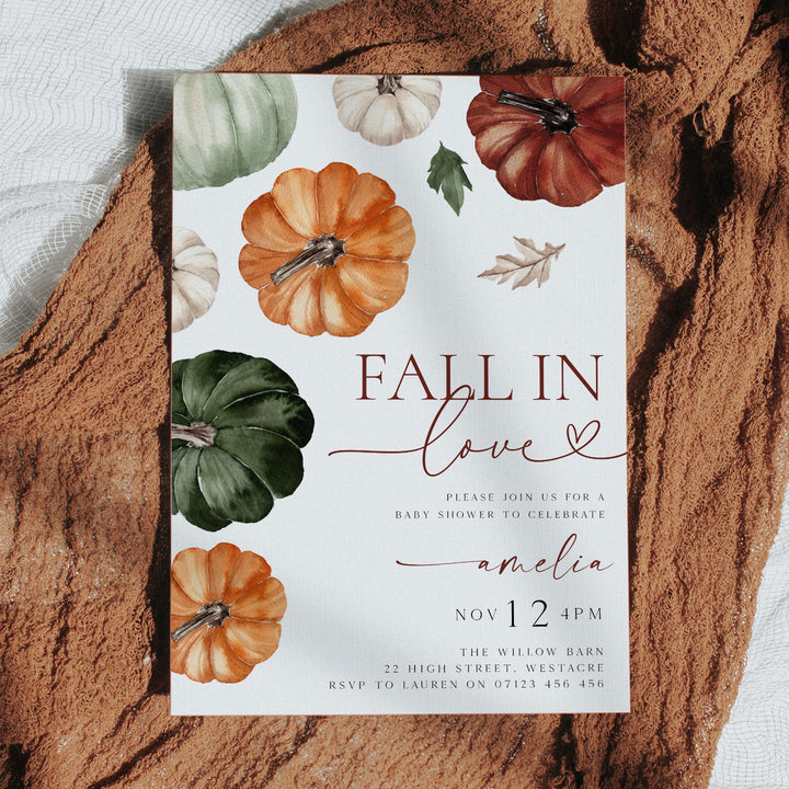 Fall In Love Baby Shower Invitation
