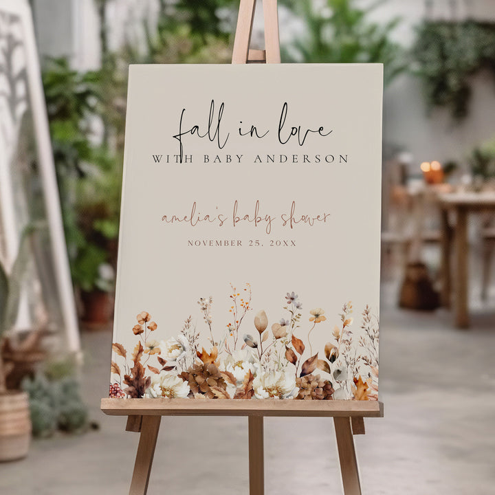 Fall In Love Baby Shower Welcome Sign