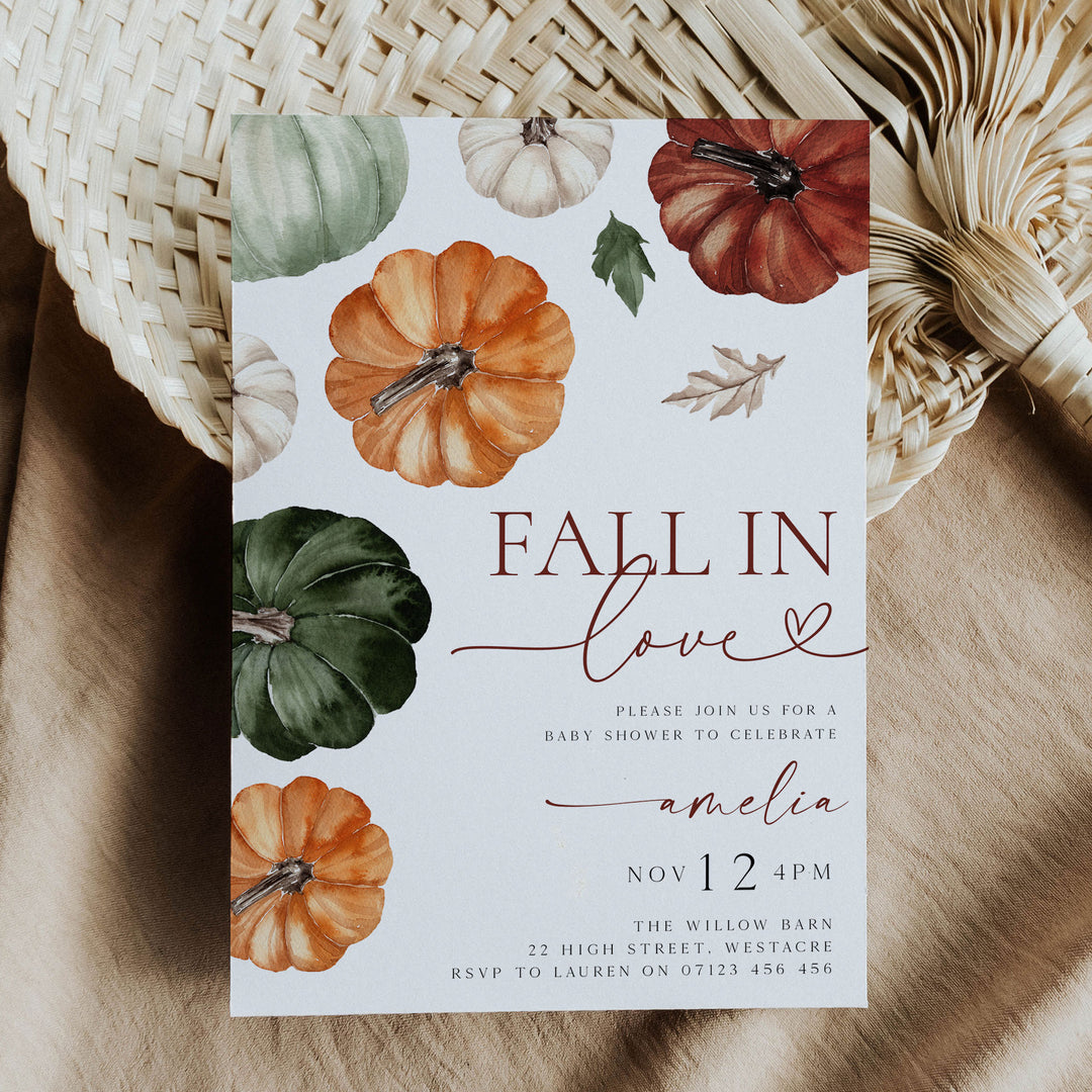 Fall In Love Baby Shower Invitation