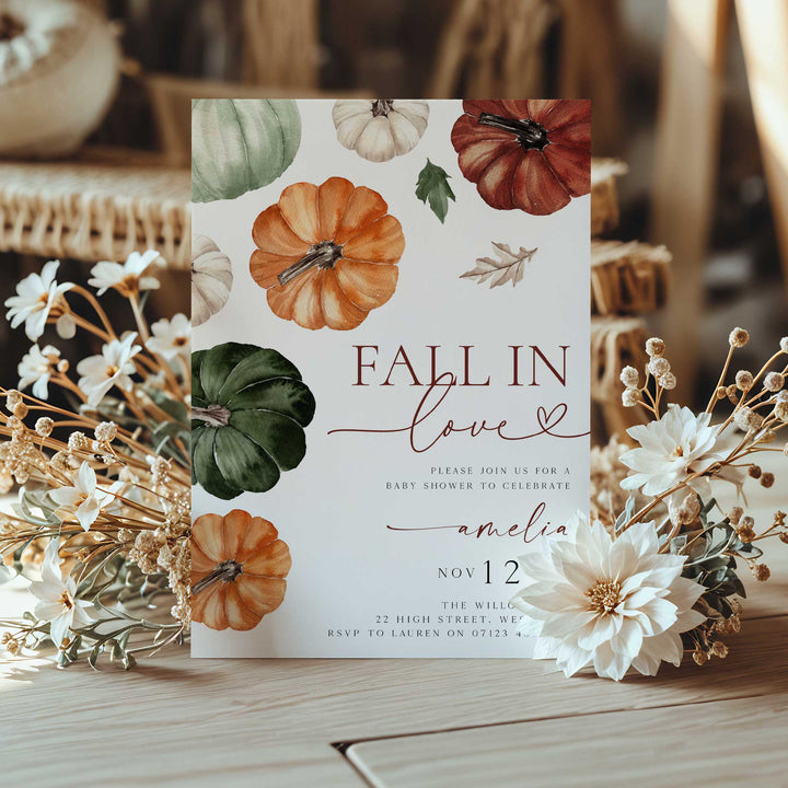 Fall In Love Baby Shower Invitation