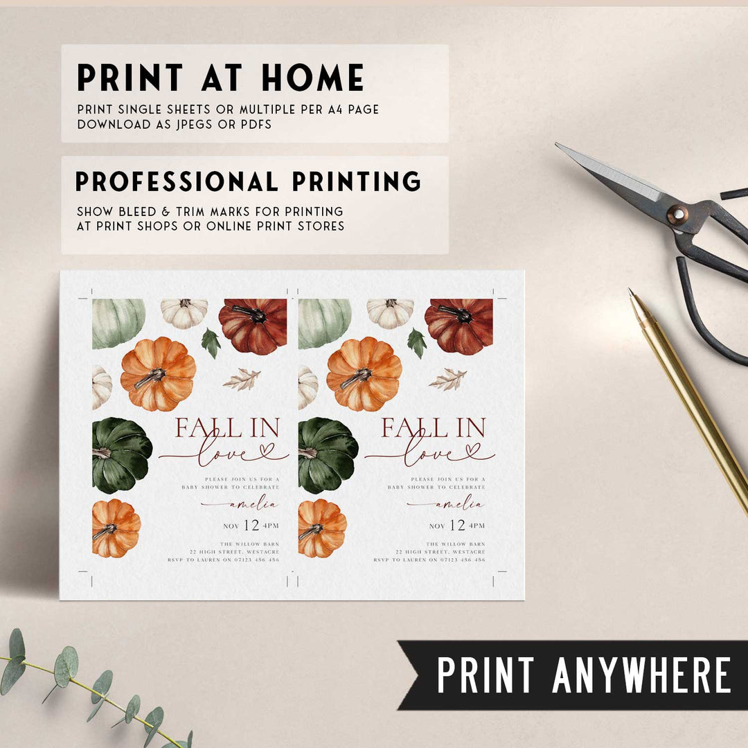 Fall In Love Baby Shower Invitation