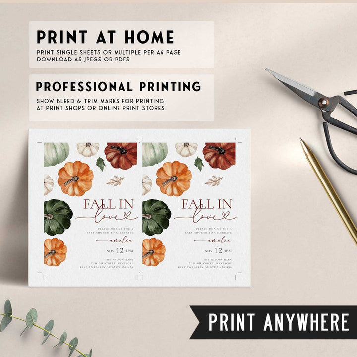 Fall In Love Baby Shower Invitation