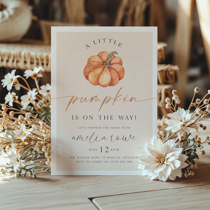 Modern Pumpkin Baby Shower Invitation