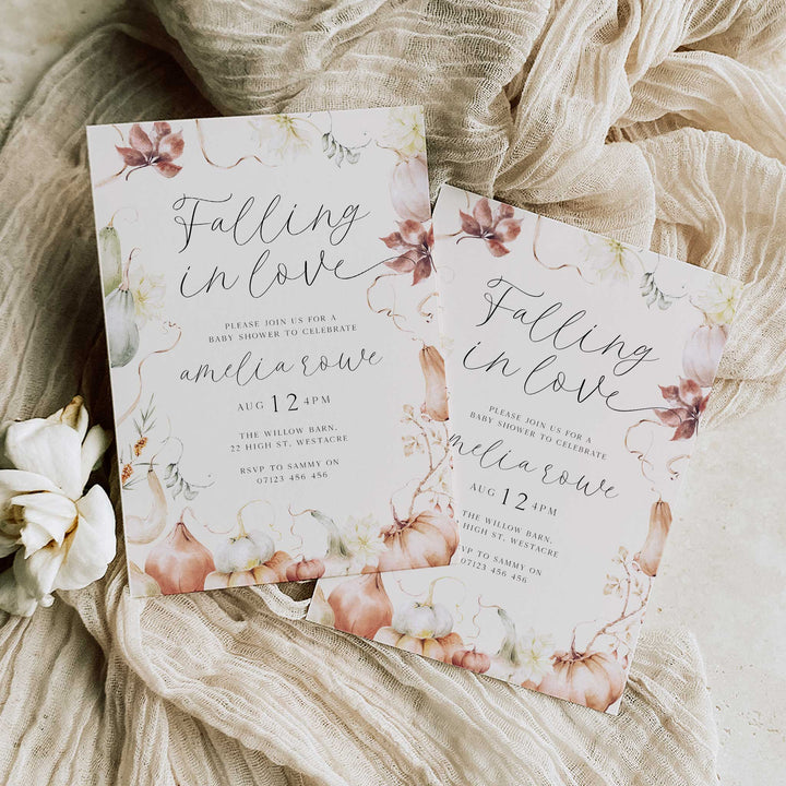 Fall In Love Baby Shower Invitation