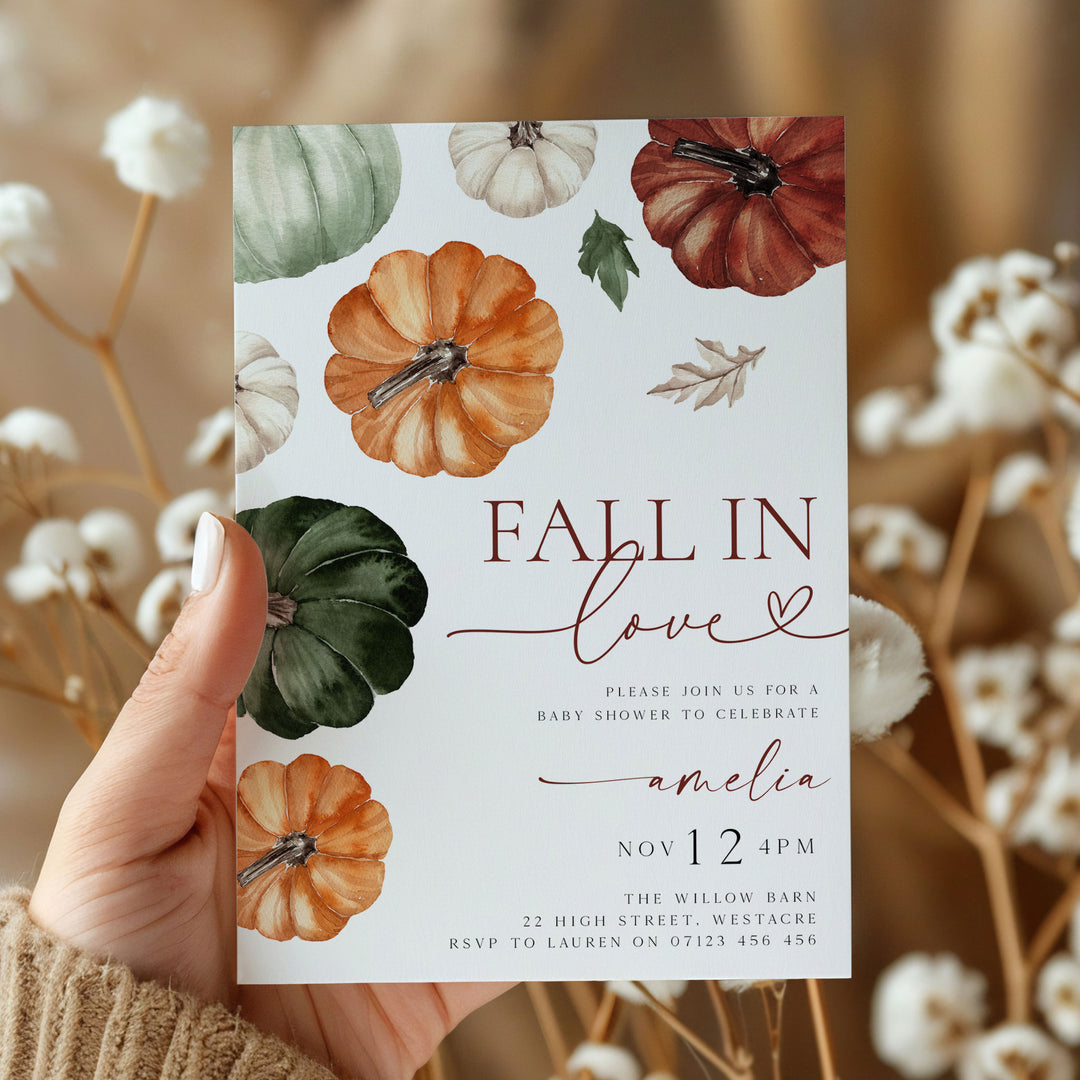 Fall In Love Baby Shower Invitation