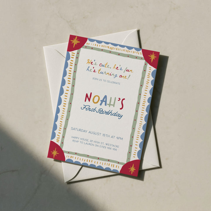 It's Fun To Be One Circus Birthday Invite editable Canva Template