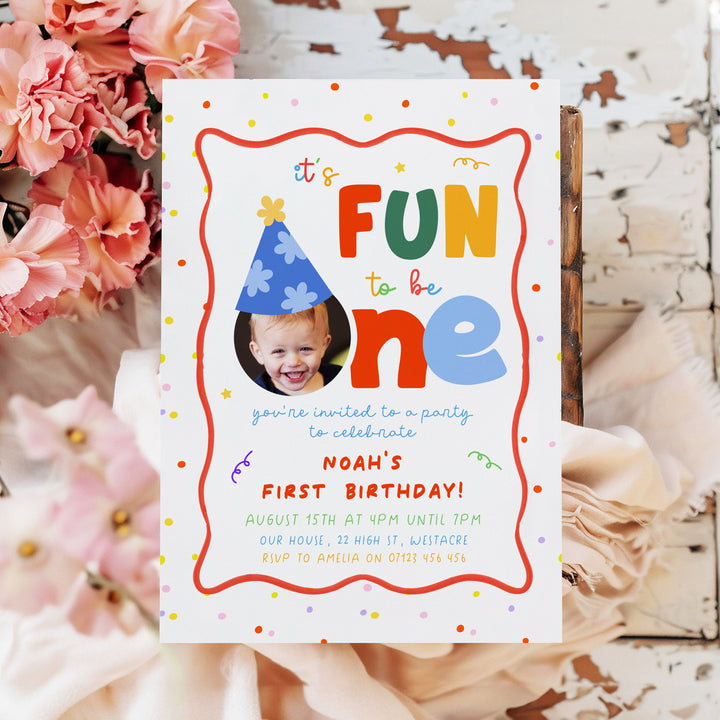 Fun To Be One With Polkadots Birthday Invite